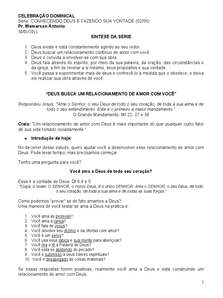 Conhecendo Deus E Fazendo Sua Vontade 2 Pdf