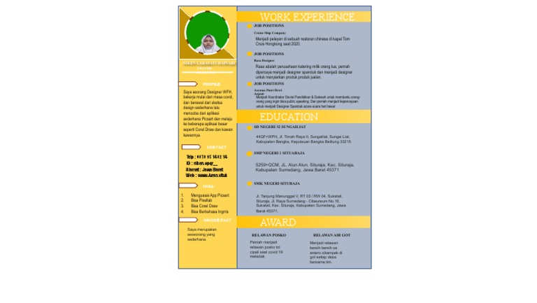 Contoh CV Multimedia Desainer | PDF