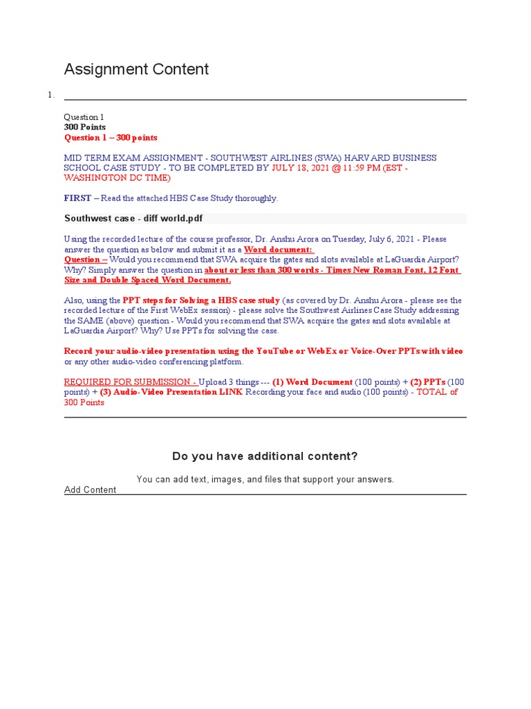 Assignment Content | PDF