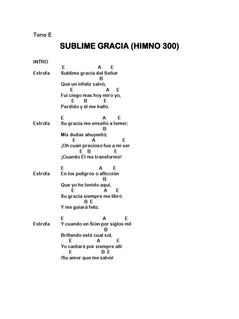 Sublime Gracia Himno 300 Pdf