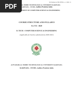 CSE 2-2 CS &amp; Syllabus - UG - R20 | PDF | Relational Model | Class 