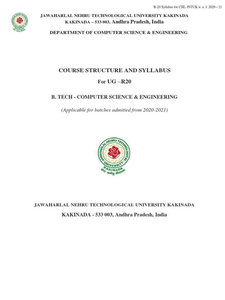 CSE 2-2 CS &amp; Syllabus - UG - R20 | PDF | Relational Model | Class 