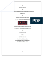 "Improvement of Cleaning Protocol in Hospital Environment": A Project Report ON