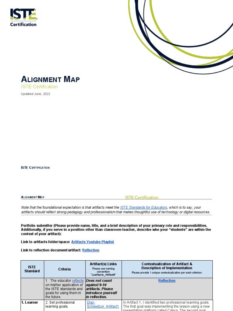 ISTE Certification Alignment Map | PDF | Educational Assessment | Teachers