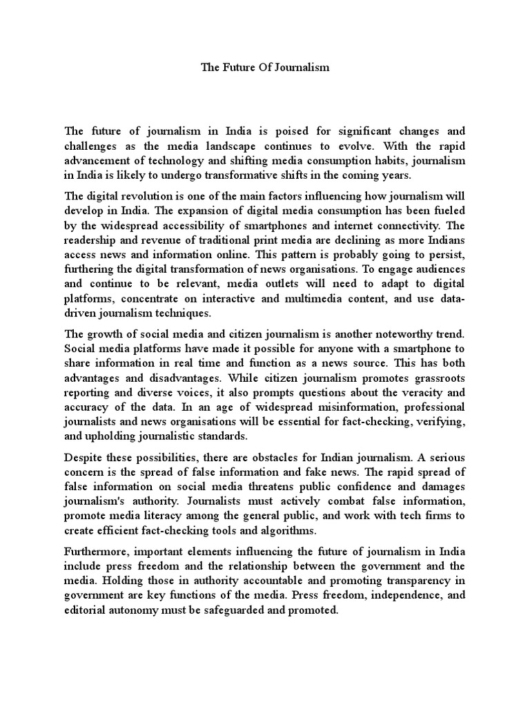The Future of Journalism | PDF