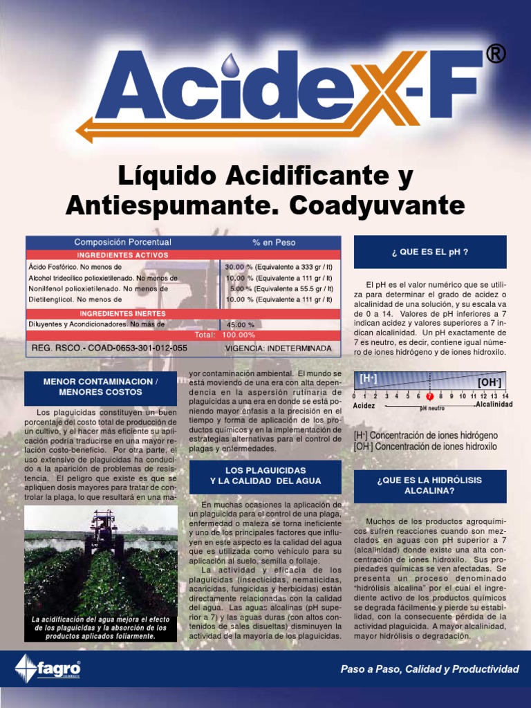 Uso de Acidex-F en Plaguicidas | PDF | Ph | Pesticida