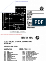 BMW 850i 1991 Electrical Troubleshooting Manual