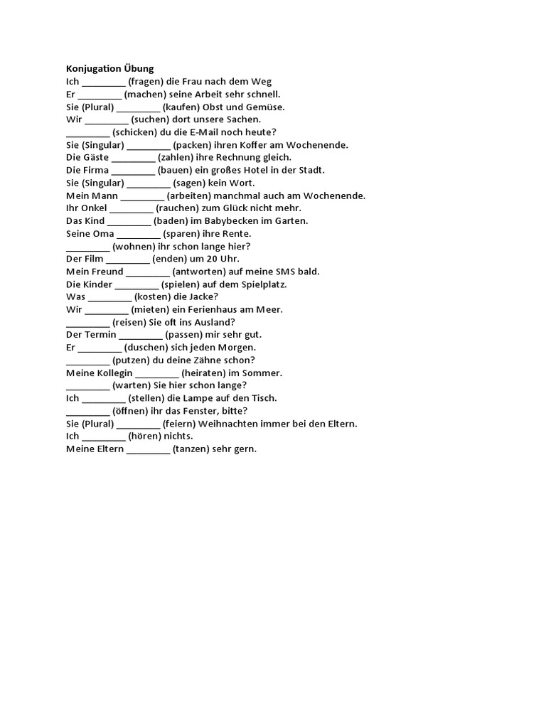 Duden Konjugation Übungen | Konjugation des Verbs wissen – VUBVL