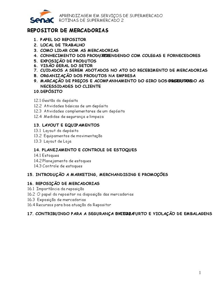 Formação para Repositores de Supermercado | PDF | Supermercado ...
