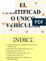 El Certificado Unico Vehicular