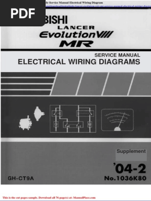 Mitsubishi Lancer Evolution Viii MR Service Manual Electrical
