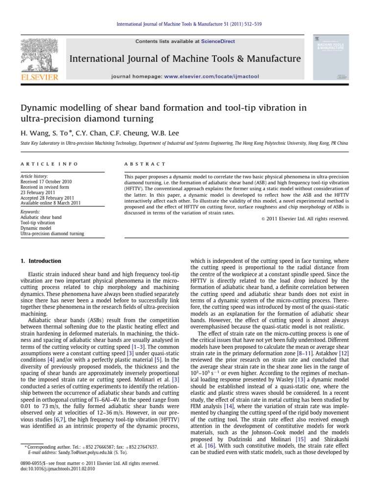 Dynamic Modelling of Shear Band Formation and PDF Deformation