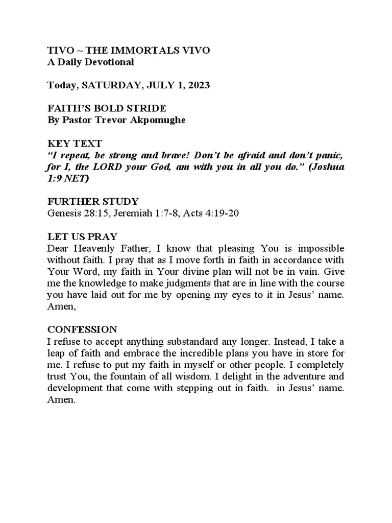 TIVOTIVO Month of Breaking Forth PDF Prayer Jesus