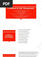 Certificate in Sale Management