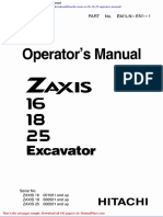 Hitachi Zaxis Zx16!18!25 Operator Manual