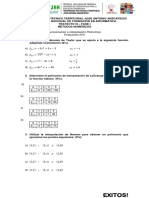 Exitos!: Aproximación e Interpolación Polinómica Evaluación 25%