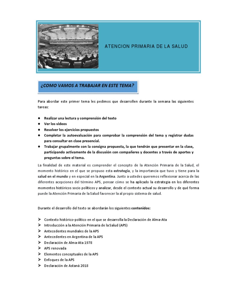 Atenci0n Primaria de La Salud | PDF | Programas sociales | Cuidado de ...