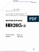 Komatsu Rigid Dump Trucks Hd205 3 Shop Manual