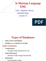 Extensible Markup Language XML: MIS 520 - Database Theory Fall 2001 (Day)