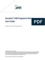Secugen® Usb Fingerprint Reader User Guide: Installation, Usage, Care and Troubleshooting