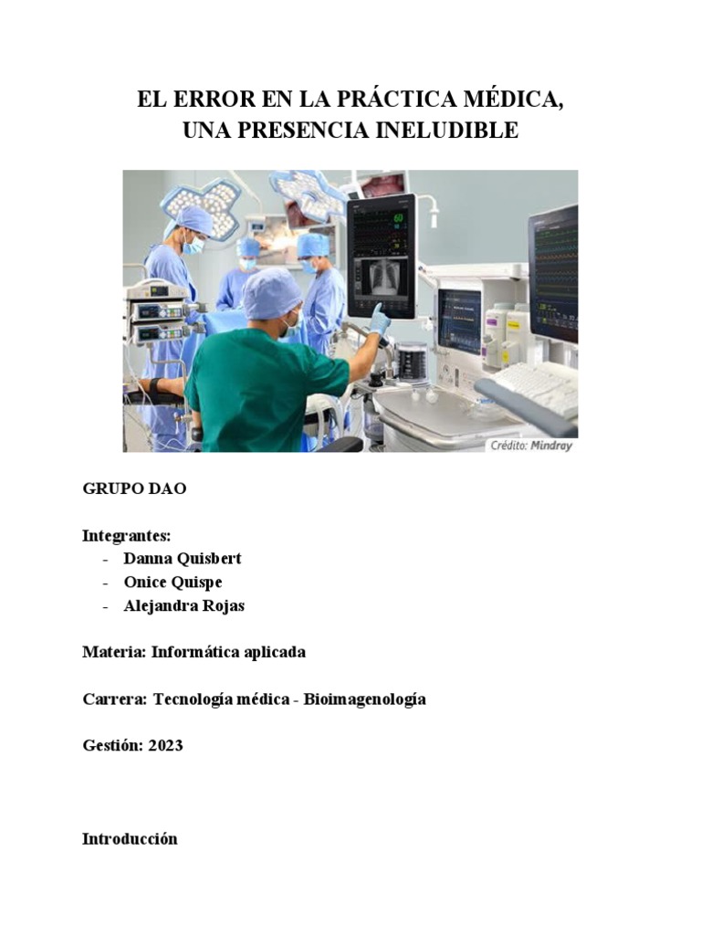 El error en la práctica médica, una presencia ineludible | PDF