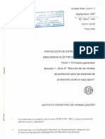 IRAM 2184-1-1-1997 Elección de Los Niveles de Protección para Sistemas de Protección Contra El Rayo (SPCR)