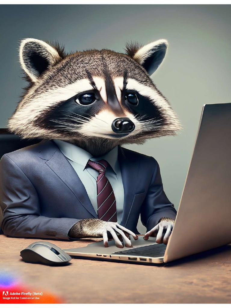 firefly-stressed-humanoid-raccoon-wearing-a-suit-and-working-on-a