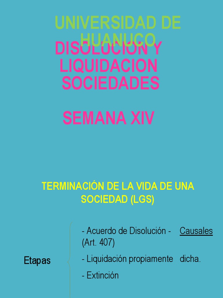 Disolucion Liquidacion Sociedades Pdf Liquidación Sociedad De