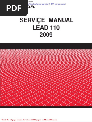 Honda Lead Nhx110 2009 Service Manual | PDF