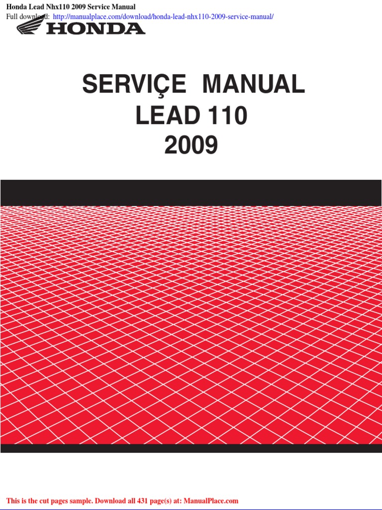 Honda Lead Nhx110 2009 Service Manual | PDF