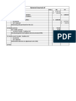 General Journal Of: Date Particulars Folio DR CR