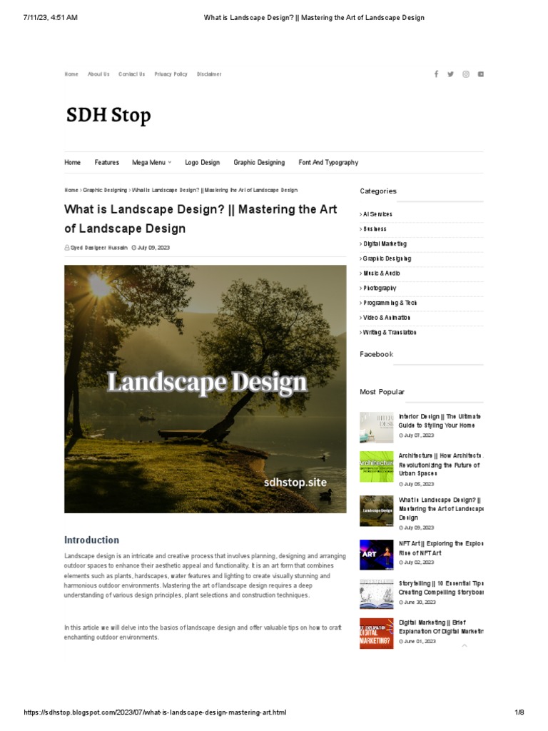 What Is Landscape Design Mastering The Art of Landscape Design PDF