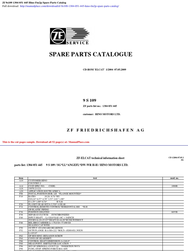 Hino FM2P Spare Parts Catalog PDF PDF Automotive Industry