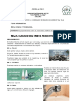 FICHA INFORMATIVA - CIENCIA Cuidado Del Medio Ambiente