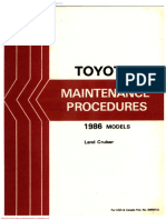 Toyota Maintenances Procedures Landcruiser 1986