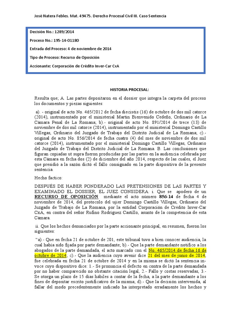 Analisis Sentencias | PDF