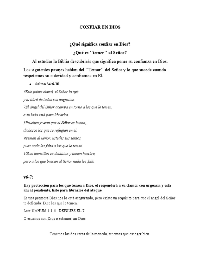 Confiar en dios pdf dios sabidur a