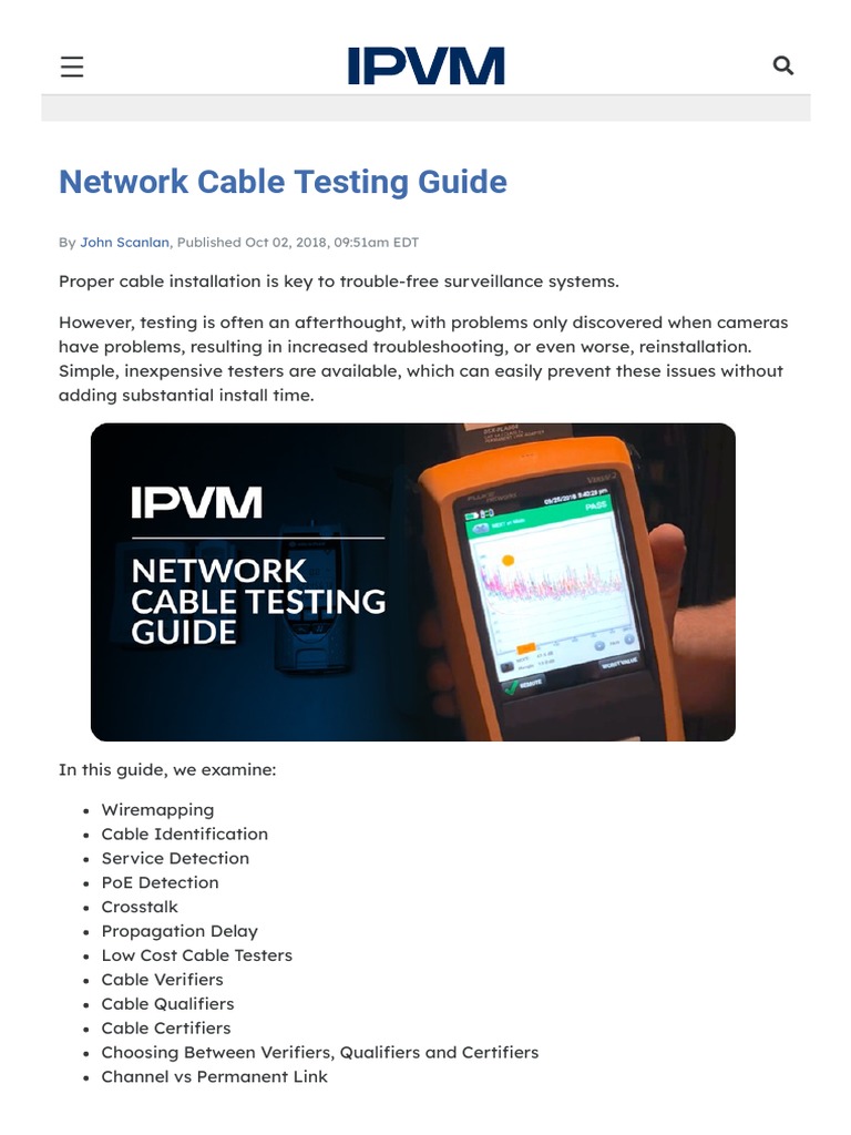 UTP Network Cable Testing Guide | Download Free PDF | Software Testing ...