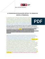 S03.S2 Entrega Ta 1.la Tecnologia en Educación Virtual y El Riesgo de Imitar Lo Presencial - Summycuro