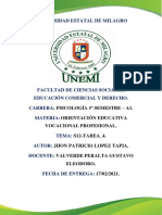 Aplicación de Instrumento para Medir Intereses Vocacionales A 3 Adolescentes