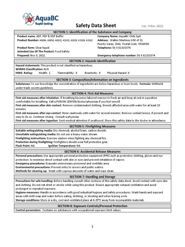 SDS Buffer PDF Personal Protective Equipment Firefighter