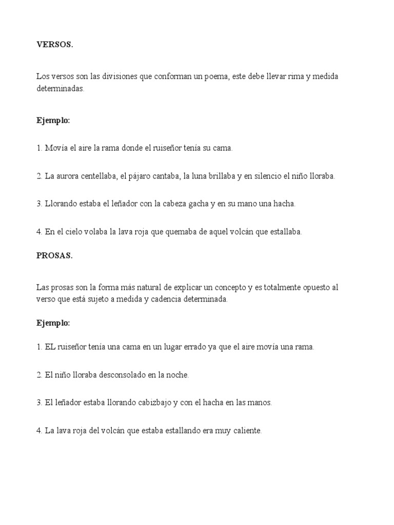 Ejercicio de Prosa y Verso | PDF