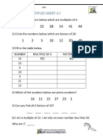 Factors and Multiples 4 1