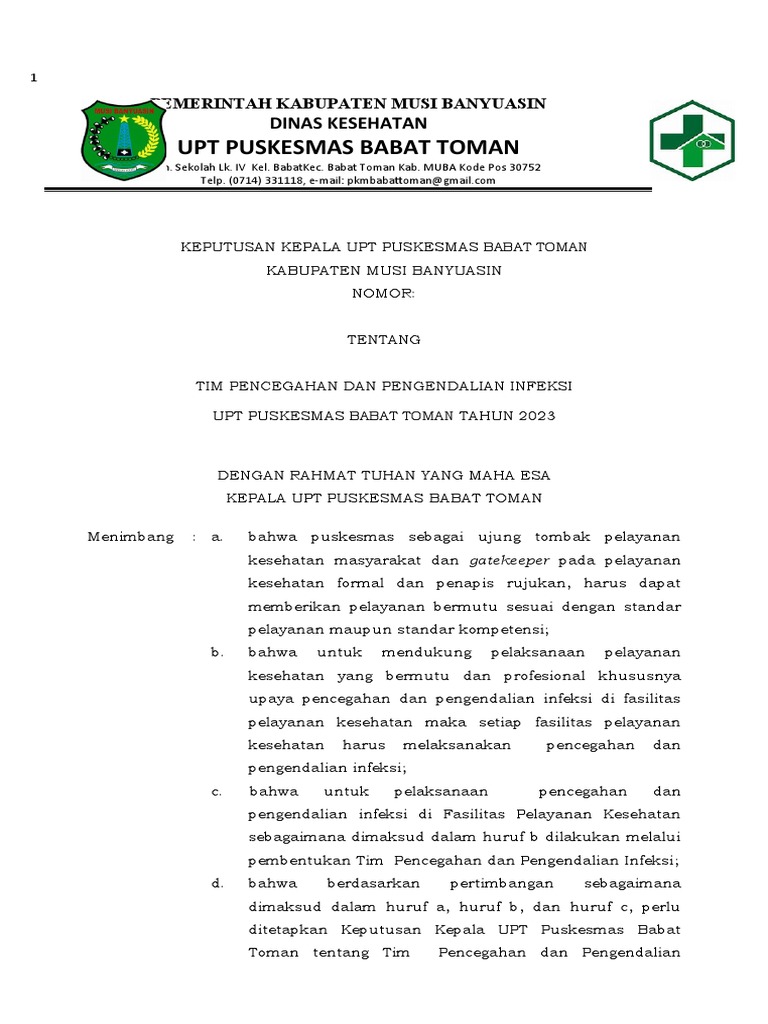 Sk Ppi Puskesmas 2023 Pdf