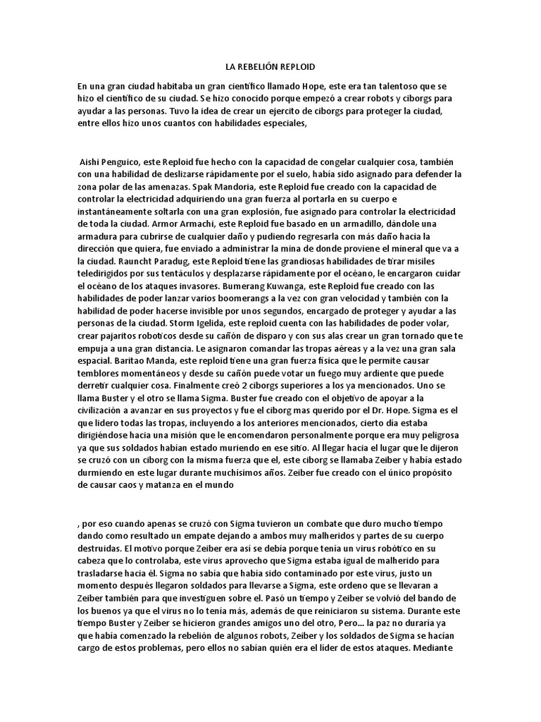 La Rebelión Reploid | PDF | Cyborg