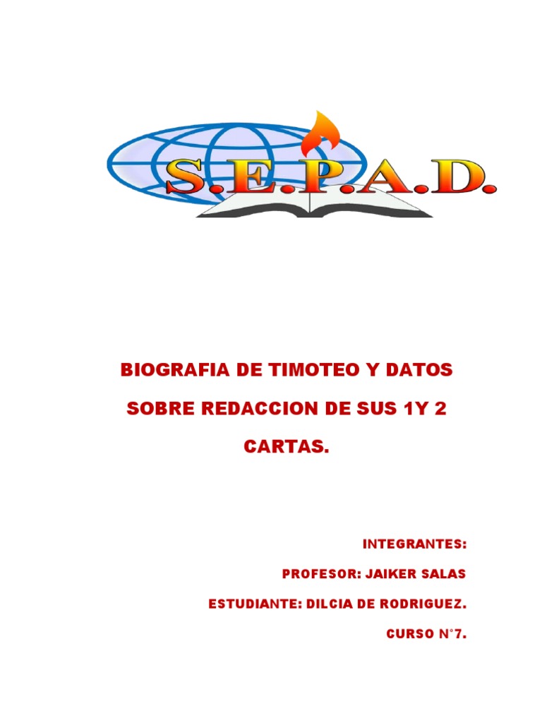 Biografia Del Apostol Timoteo Dilcia - 1715426269