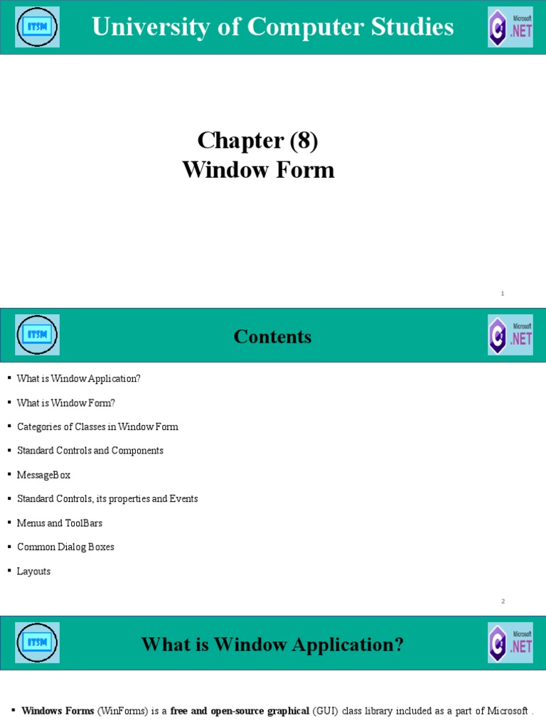 9.WIndow Form and Controls | PDF | Window (Computing) | System Software