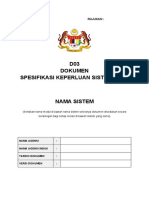 D03 Dokumen Spesifikasi Keperluan Sistem (SRS) : Rujukan