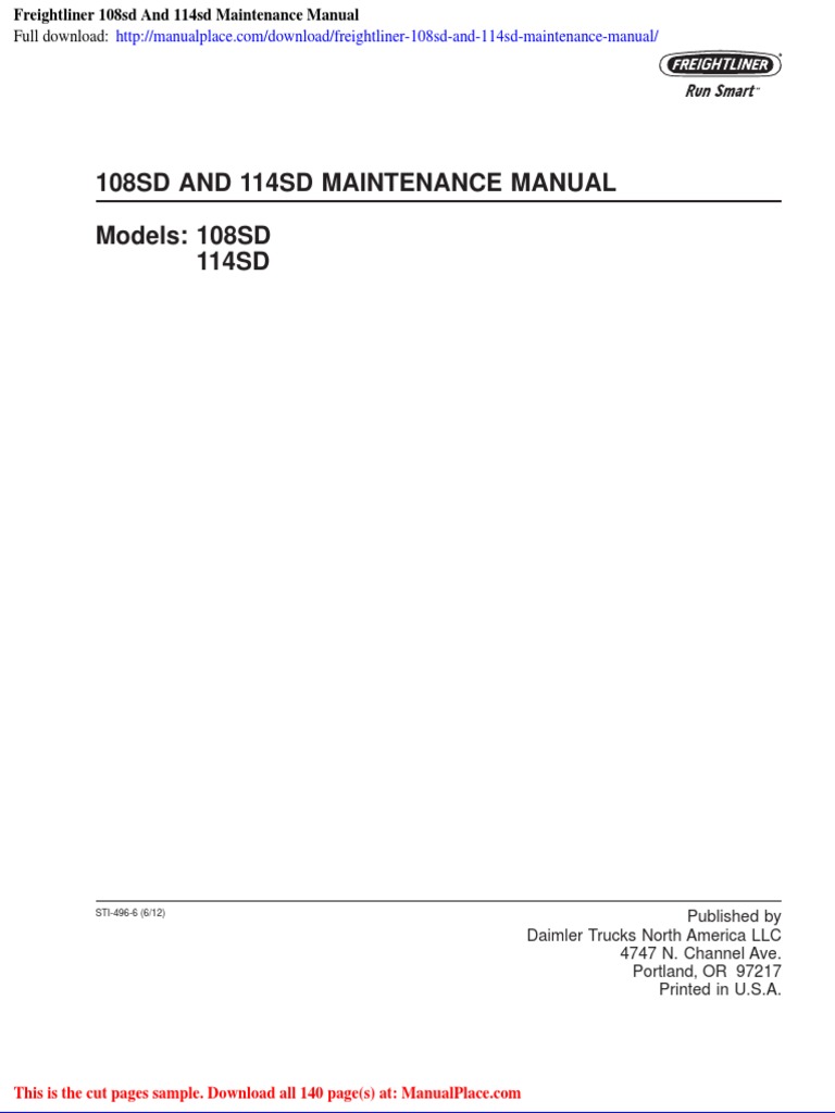 Freightliner 108sd and 114sd Maintenance Manual PDF