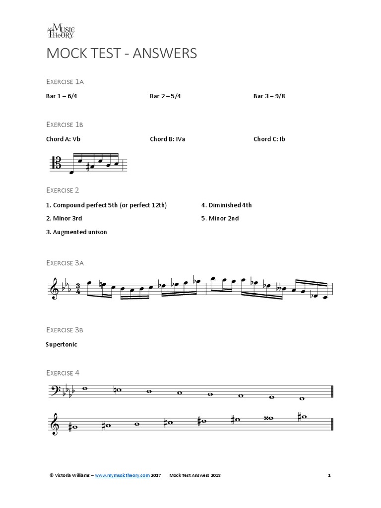 Grade 5 Mock Test Answers 2018 | PDF